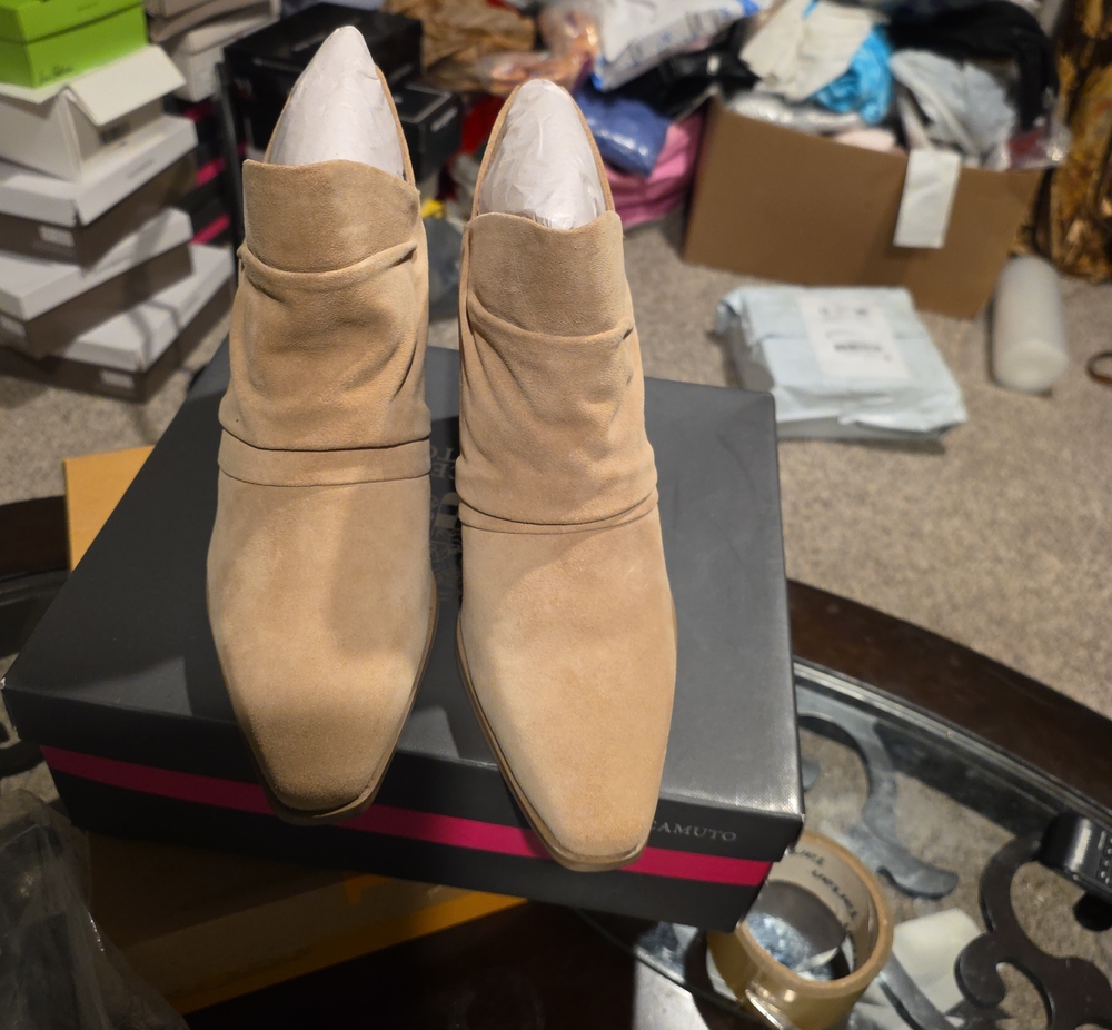 Vince Camuto Tan Suede Ankle Booties